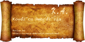 Kovács Ambrózia névjegykártya